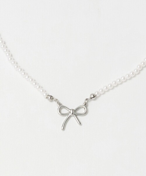 green label relaxing(グリーンレーベルリラクシング)の「<MILK×SODA>リボン ネックレス(ネックレス・キッズ・シルバー/ゴールド・FREE)」の6枚目の写真