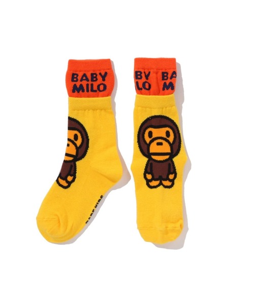 A BATHING APE(アベイシングエイプ)の「BABY MILO LAYERED SOCKS(ソックス/靴下・キッズ・ブラック/イエロー/ブルー・SMALL/LARGE/MEDIUM)」の5枚目の写真