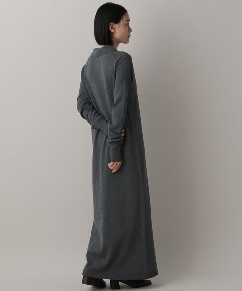 A part by(アパートバイ)の「ポロニットワンピース(ワンピース・レディース・ブラック/チャコールグレー/ボルドー/ライトグレー/ブルー・FREE)」の20枚目の写真