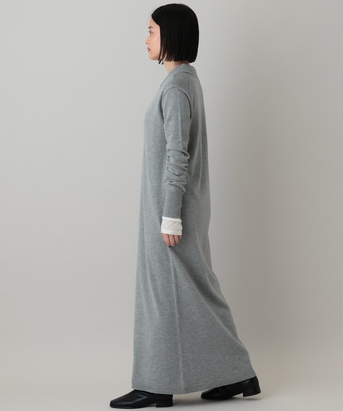 A part by(アパートバイ)の「ポロニットワンピース(ワンピース・レディース・ブラック/チャコールグレー/ボルドー/ライトグレー/ブルー・FREE)」の7枚目の写真