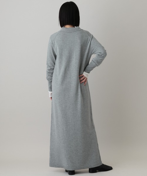 A part by(アパートバイ)の「ポロニットワンピース(ワンピース・レディース・ブラック/チャコールグレー/ボルドー/ライトグレー/ブルー・FREE)」の8枚目の写真