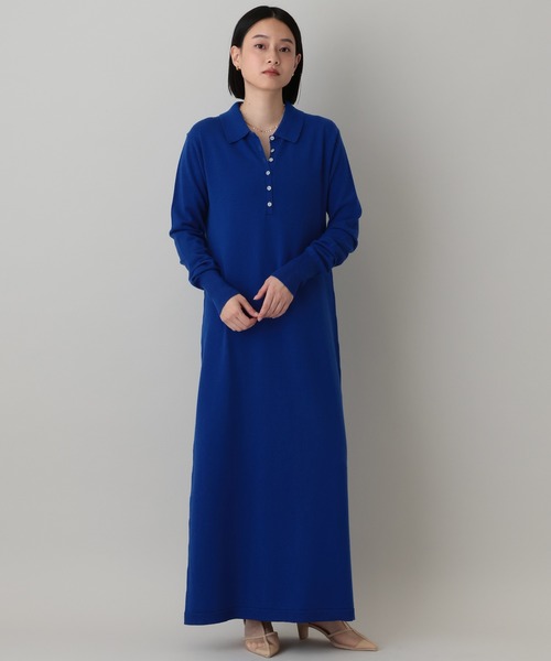 A part by(アパートバイ)の「ポロニットワンピース(ワンピース・レディース・ブラック/チャコールグレー/ボルドー/ライトグレー/ブルー・FREE)」の11枚目の写真