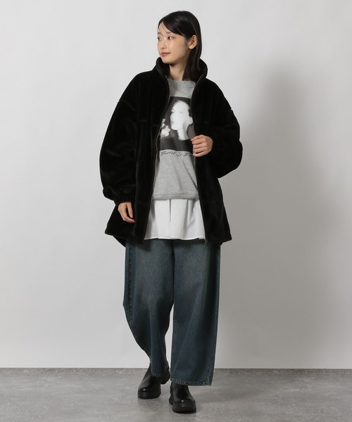 LAKOLE（ラコレ）の「アソートグラフィックスウェット / 606403（スウェット・レディース・グレー/オートミール/チャコール/パープル・FREE）」の5枚目の写真