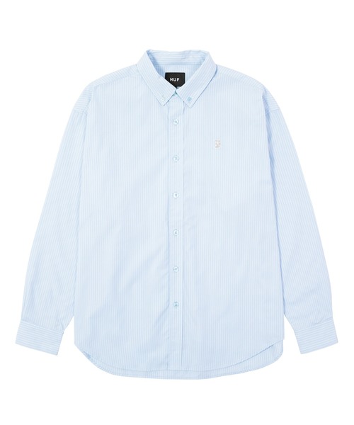 HUF(ハフ)の「MEGABLAST STRIPE LS SHIRT(シャツ/ブラウス・メンズ・ライトパープル/ライトブルー・M/L/XL/XXL/S)」の6枚目の写真