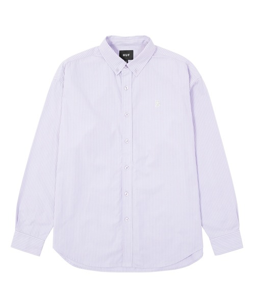 HUF(ハフ)の「MEGABLAST STRIPE LS SHIRT(シャツ/ブラウス・メンズ・ライトパープル/ライトブルー・M/L/XL/XXL/S)」の10枚目の写真