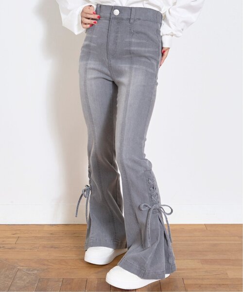 レースアップリボンフレアデニムパンツ（その他パンツ