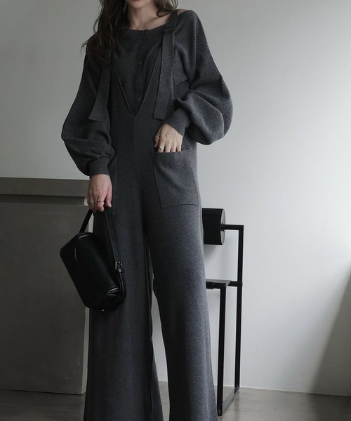 WILLFULLY（ウィルフリー）の「volume sleeve boatneck simple cardigan（カーディガン/ボレロ・レディース・ブラウン/チャコール/ブラック・FREE）」の14枚目の写真