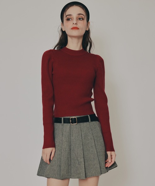 REDYAZEL（レディアゼル）の「パワショルボトルネックニットトップス（ニット/セーター・レディース・ブラック/ホワイト/レッド/ブラウン・FREE）」の21枚目の写真