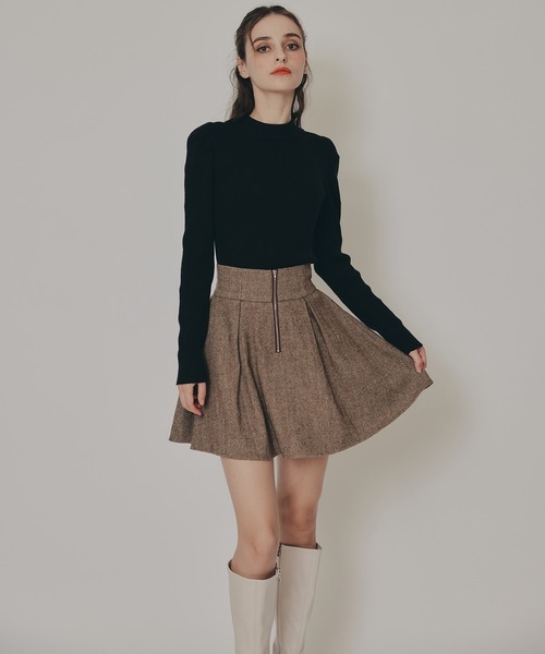 REDYAZEL（レディアゼル）の「パワショルボトルネックニットトップス（ニット/セーター・レディース・ブラック/ホワイト/レッド/ブラウン・FREE）」の9枚目の写真