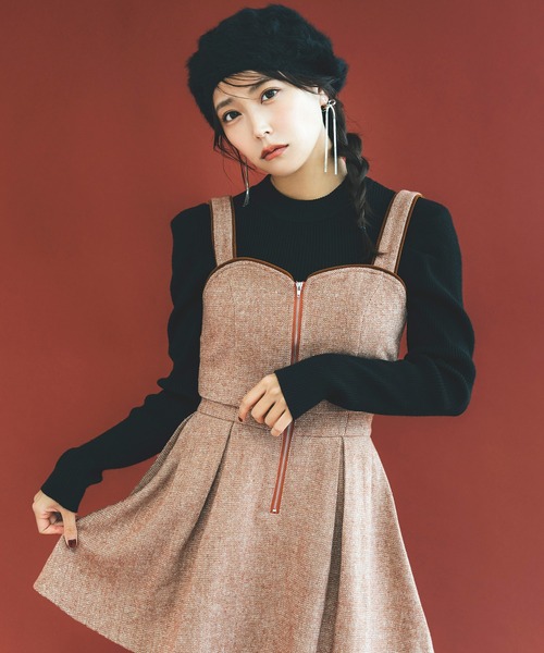 REDYAZEL（レディアゼル）の「パワショルボトルネックニットトップス（ニット/セーター・レディース・ブラック/ホワイト/レッド/ブラウン・FREE）」の7枚目の写真