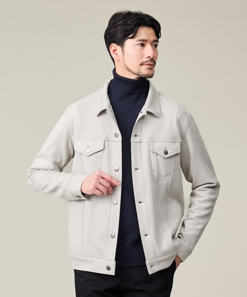 ABAHOUSE GRAY（アバハウスグレイ）の「【スエードライク】トラッカー ジャケット（ブルゾン・メンズ・グレイッシュベージュ/ライトブラウン/ブラック・46/48/50）」の3枚目の写真