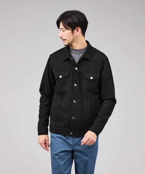 ABAHOUSE GRAY（アバハウスグレイ）の「【スエードライク】トラッカー ジャケット（ブルゾン・メンズ・グレイッシュベージュ/ライトブラウン/ブラック・46/48/50）」の2枚目の写真