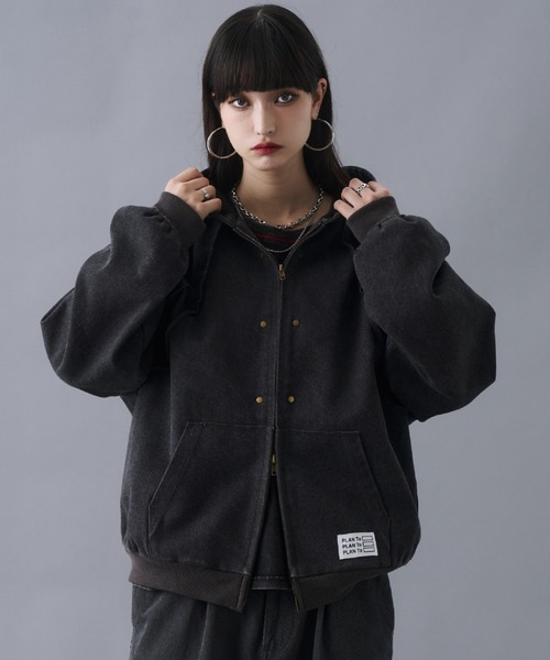 Aged Duck Cropped Double-Zip Hoodie / エイジドダッククロップド