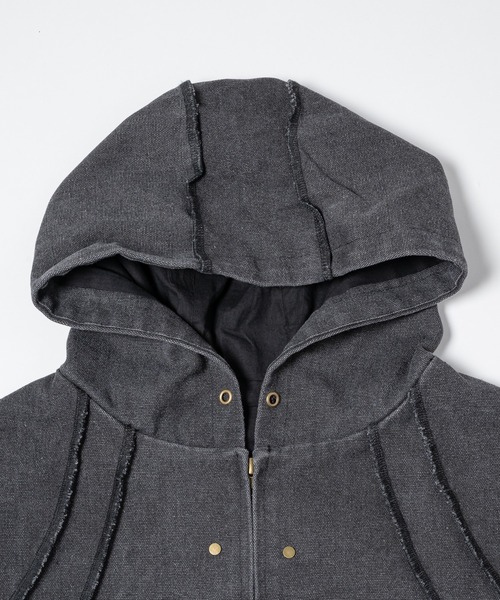 Aged Duck Cropped Double-Zip Hoodie / エイジドダッククロップド