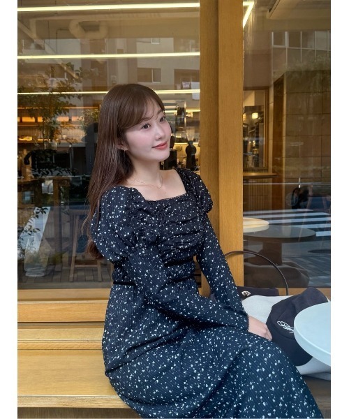 Capucine Bloom Sleeve Chiffon Dress（ワンピース）｜Her lip to