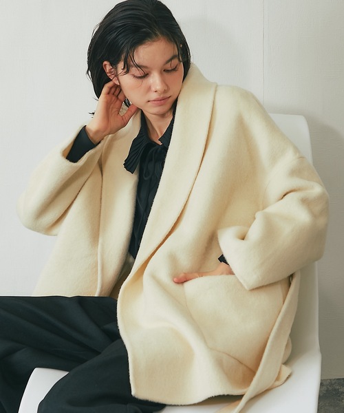 丸襟ミドル丈ウールコート（チェスターコート）｜SMILE ORCHID