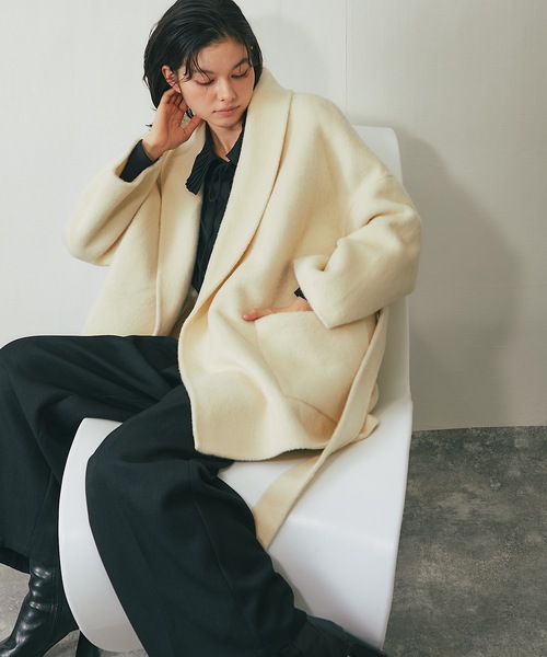 セール】丸襟ミドル丈ウールコート（チェスターコート）｜SMILE ORCHID