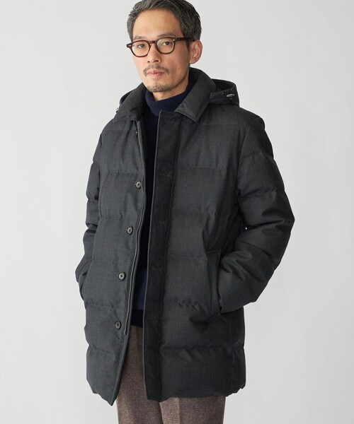 AKM ダウンジャケット　ウールピーコート定価14.6万円 SHIPS: ウール 河田ダウン ピーコート（ダウンジャケット/コート