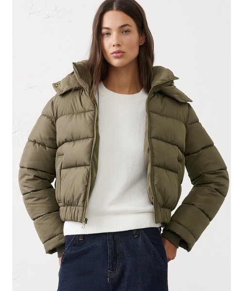 BANANA REPUBLIC FACTORY STORE（バナナリパブリック ファクトリーストア）の「BANANA REPUBLIC FACTORY STORE　　ショート フーデッド パファージャケット（ダウンジャケット/コート・レディース・ブラック/オリーブ・XS/S/M/L）」の2枚目の写真