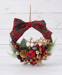 『タイムセール』クリスマス☆リースにちょこんパンダさん クリスマスリース 少し大きめなベル付きです🔔 サイズは約30㎝です