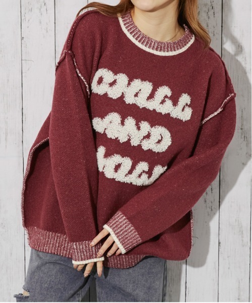 セール】《ロゴサガラ×バイカラーデザイン》レディース ニットプル