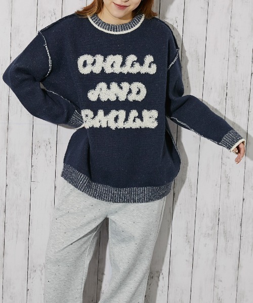 GORGE（ゴージ）の「《ロゴサガラ×バイカラーデザイン》レディース ニットプルオーバー 秋冬（ニット/セーター・レディース・アイボリー/ボルドー/ネイビー・F）」の10枚目の写真