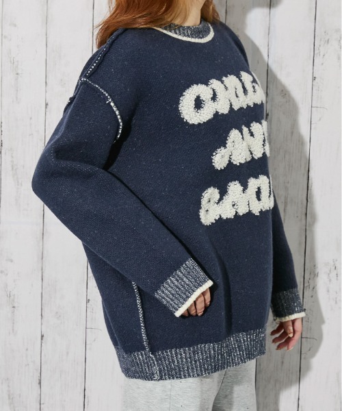 GORGE（ゴージ）の「《ロゴサガラ×バイカラーデザイン》レディース ニットプルオーバー 秋冬（ニット/セーター・レディース・アイボリー/ボルドー/ネイビー・F）」の11枚目の写真