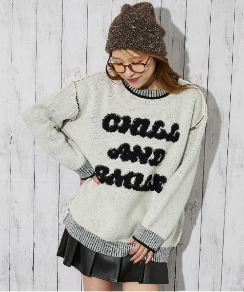 GORGE（ゴージ）の「《ロゴサガラ×バイカラーデザイン》レディース ニットプルオーバー 秋冬（ニット/セーター・レディース・アイボリー/ボルドー/ネイビー・F）」の14枚目の写真