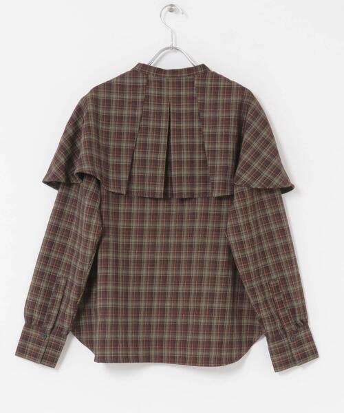 URBAN RESEARCH DOORS（アーバンリサーチドアーズ）の「チェックケープフリルブラウス（シャツ/ブラウス・レディース・ブラック/ブラウン・MEDIUM）」の16枚目の写真