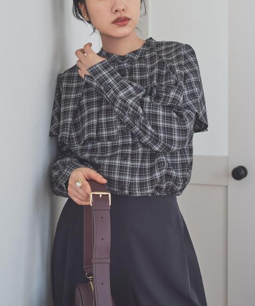 URBAN RESEARCH DOORS（アーバンリサーチドアーズ）の「チェックケープフリルブラウス（シャツ/ブラウス・レディース・ブラック/ブラウン・MEDIUM）」の22枚目の写真