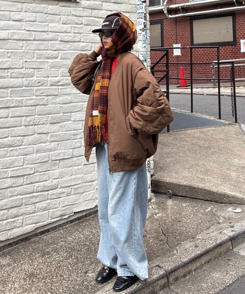 CIAOPANIC TYPY(チャオパニックティピー)の「【UNISEX】チェック柄フリンジマフラー(マフラー・レディース・ブルー/イエロー/オレンジ/ミント・ONE SIZE)」の21枚目の写真