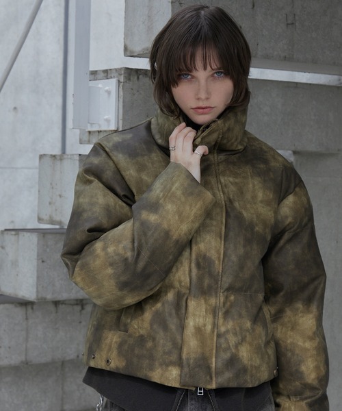 Spielio(シュピーリオ)の「【Spielio】Vintage like high neck padded jacket / ヴィンテージライク合皮ハイネック中綿ジャケット(ダウンジャケット/コート・メンズ・ブラウン/ブラック・L/M/S)」の17枚目の写真