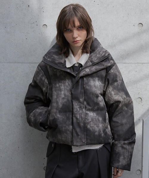 Spielio(シュピーリオ)の「【Spielio】Vintage like high neck padded jacket / ヴィンテージライク合皮ハイネック中綿ジャケット(ダウンジャケット/コート・メンズ・ブラウン/ブラック・L/M/S)」の21枚目の写真