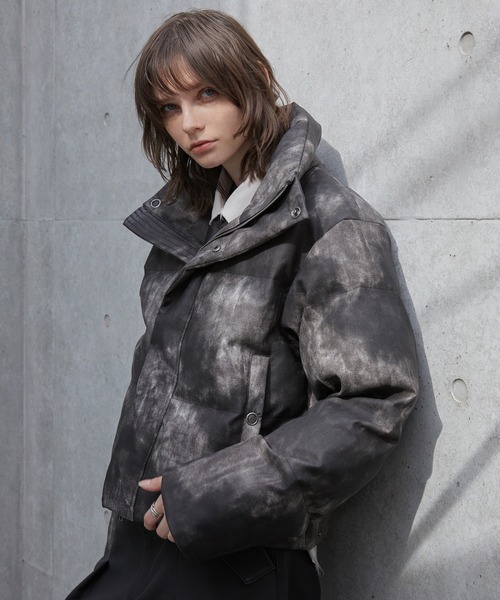 Spielio(シュピーリオ)の「【Spielio】Vintage like high neck padded jacket / ヴィンテージライク合皮ハイネック中綿ジャケット(ダウンジャケット/コート・メンズ・ブラウン/ブラック・L/M/S)」の22枚目の写真