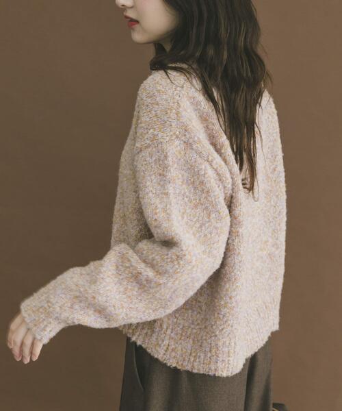 ITEMS URBANRESEARCH（アイテムズ アーバンリサーチ）の「ネップミックスポロニット（ニット/セーター・レディース・グレー/ピンク/ブラウン・FREE）」の3枚目の写真