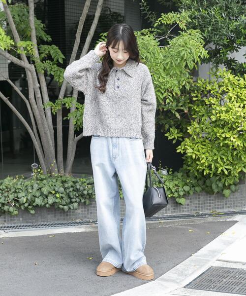 ITEMS URBANRESEARCH（アイテムズ アーバンリサーチ）の「ネップミックスポロニット（ニット/セーター・レディース・グレー/ピンク/ブラウン・FREE）」の8枚目の写真