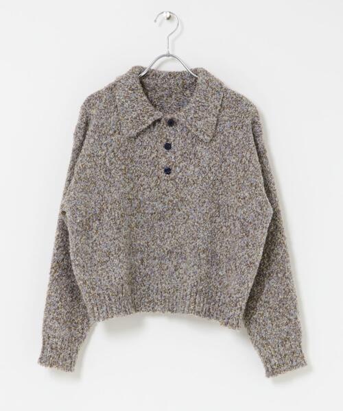 ITEMS URBANRESEARCH（アイテムズ アーバンリサーチ）の「ネップミックスポロニット（ニット/セーター・レディース・グレー/ピンク/ブラウン・FREE）」の10枚目の写真