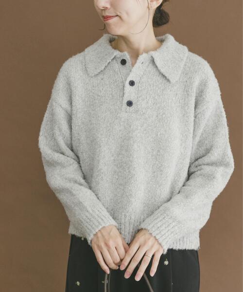 ITEMS URBANRESEARCH（アイテムズ アーバンリサーチ）の「ネップミックスポロニット（ニット/セーター・レディース・グレー/ピンク/ブラウン・FREE）」の12枚目の写真