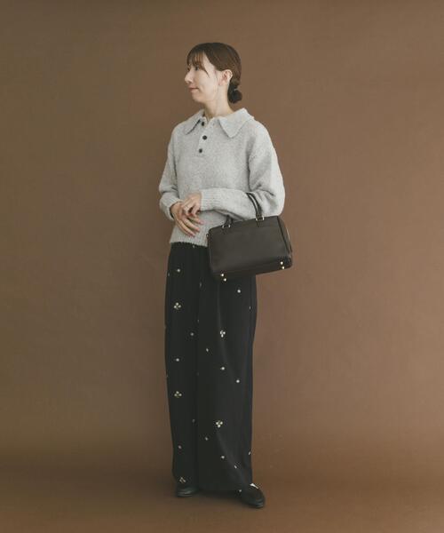 ITEMS URBANRESEARCH（アイテムズ アーバンリサーチ）の「ネップミックスポロニット（ニット/セーター・レディース・グレー/ピンク/ブラウン・FREE）」の14枚目の写真