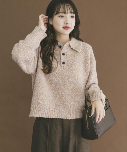 セール】ネップミックスポロニット（ニット/セーター）｜ITEMS