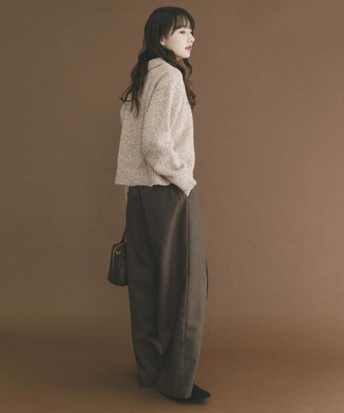 ITEMS URBANRESEARCH(アイテムズ アーバンリサーチ)の「ネップミックスポロニット(ニット/セーター・レディース・グレー/ピンク/ブラウン・FREE)」の12枚目の写真