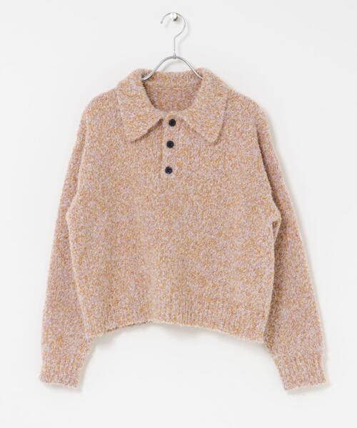 ITEMS URBANRESEARCH(アイテムズ アーバンリサーチ)の「ネップミックスポロニット(ニット/セーター・レディース・グレー/ピンク/ブラウン・FREE)」の13枚目の写真