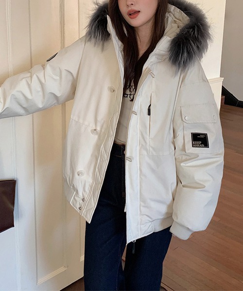 セール】ファーフード付き中綿ジャケット（ダウンジャケット/コート