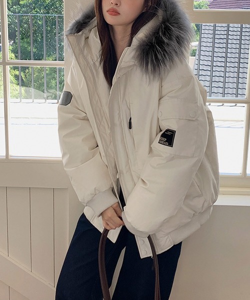 セール】ファーフード付き中綿ジャケット（ダウンジャケット/コート