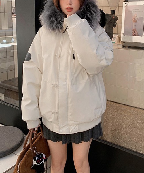 セール】ファーフード付き中綿ジャケット（ダウンジャケット/コート