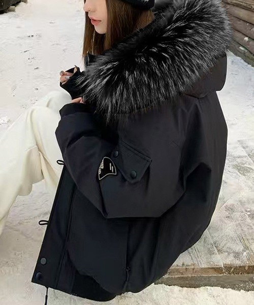 ジャケット・アウター fuzzykon KoZ (コズ) シャイニー フルジップ 中綿ブルゾン L ジャケット