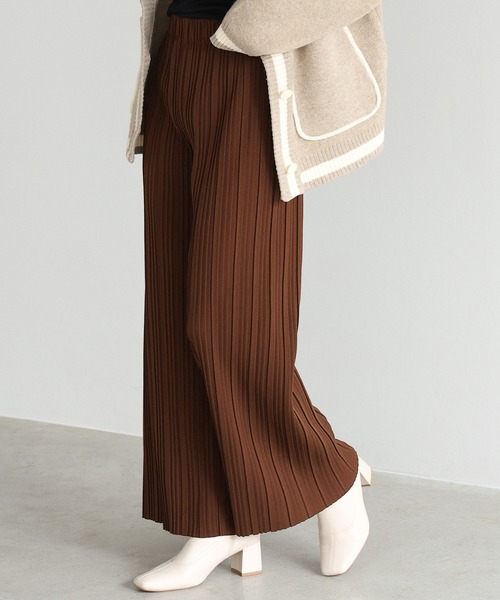 セール】[簡単切るだけ裾上げセルフカットOK！]ランダムプリーツパンツ