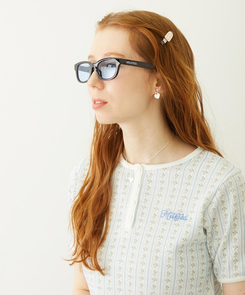 MILKFED.(ミルクフェド)の「MILKFED. LOGO SQUARE SUNGLASSES(サングラス・レディース・ブラック/グレー/ブルー・ONE SIZE)」の4枚目の写真