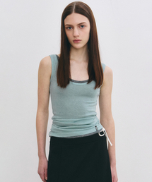 NICK&NICOLE（ニックアンドニコール）の「NICOLE MINIMAL LABEL SLEEVELESS_MINT（Tシャツ/カットソー・レディース）」