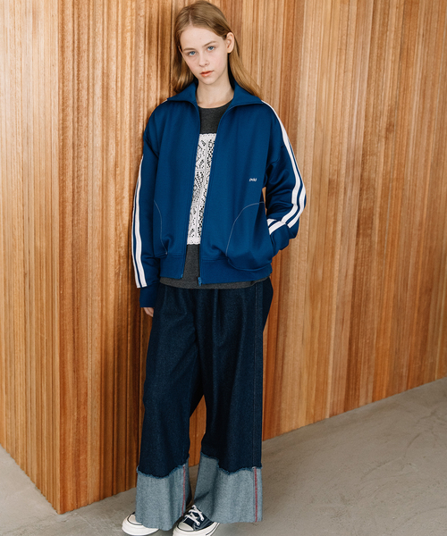 POU DOU DOU（プードゥドゥ）の「pdd刺繍トラックジャケット（その他アウター・レディース・ブルー/レッド/ベージュ・M）」の6枚目の写真